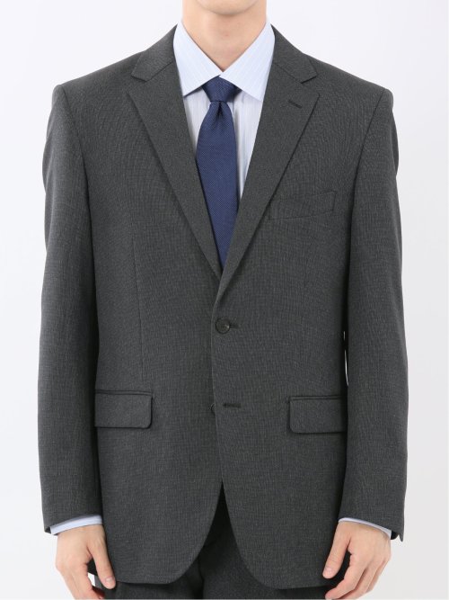 ストレッチウォッシャブル レギュラーフィット 2ボタン2ピーススーツ 組織グレー
