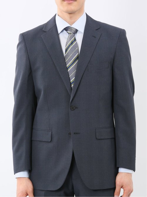 ストレッチ ウォッシャブル レギュラーフィット 2ボタン 2ピース スーツ チェック青