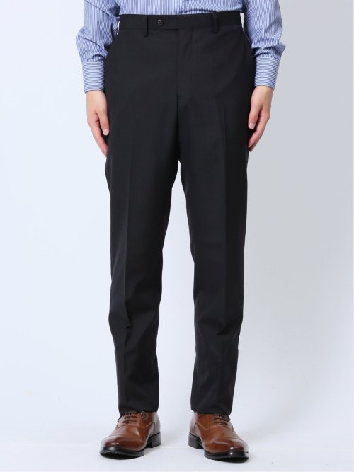 ウール混 レギュラーフィット 2ボタン2ピーススーツ ストライプ紺