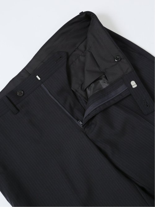 ウール混 レギュラーフィット 2ボタン2ピーススーツ ストライプ紺