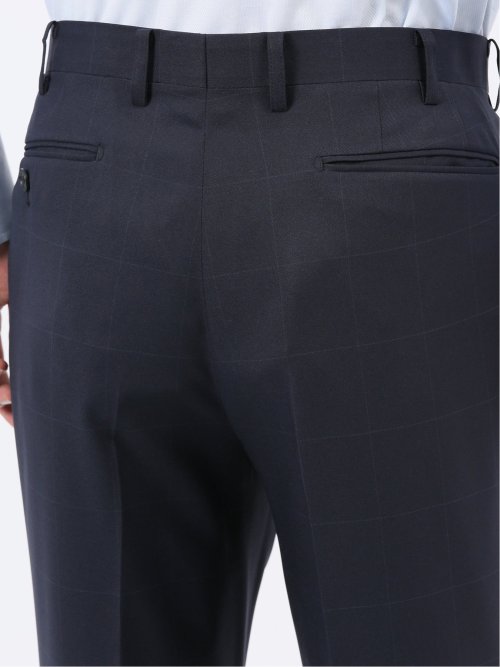 ストレッチウォッシャブル レギュラーフィット 2ボタン2ピーススーツ ウィンドペン紺