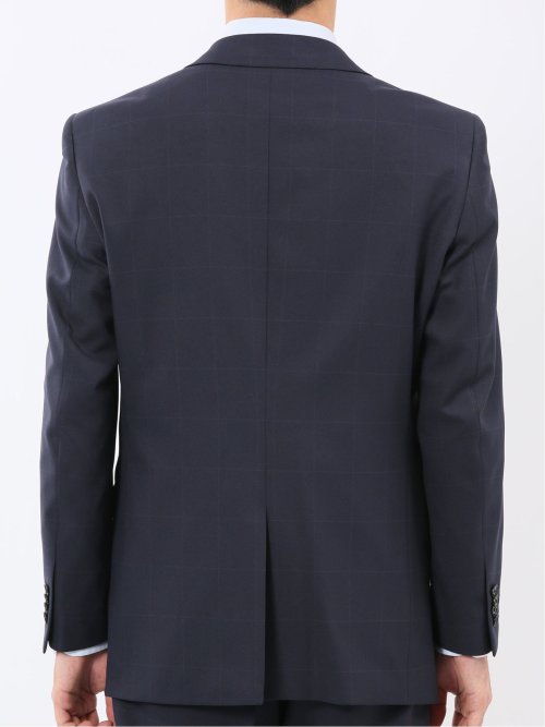 ストレッチウォッシャブル レギュラーフィット 2ボタン2ピーススーツ ウィンドペン紺