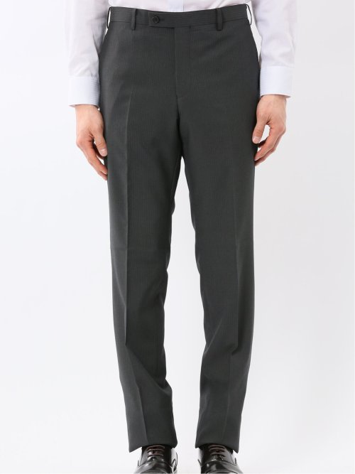 ストレッチ ウォッシャブル レギュラーフィット 2ボタン 2ピース スーツ ストライプグレー