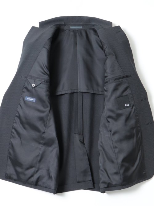 ストレッチ ウォッシャブル レギュラーフィット 2ボタン 2ピース スーツ ストライプグレー