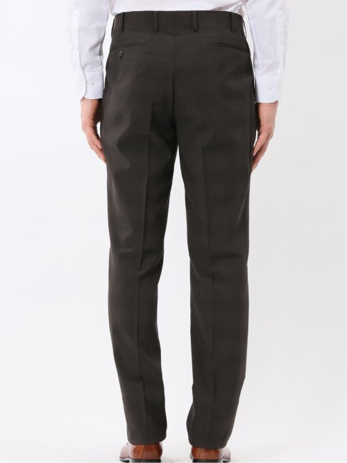 ストレッチ ウォッシャブル レギュラーフィット 2ボタン 2ピース スーツ チェックこげ茶