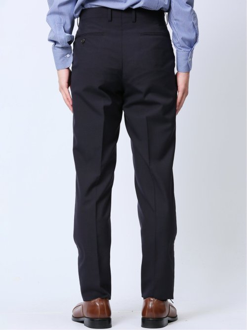 ウール混 レギュラーフィット 2ボタン2ピーススーツ ストライプ紺