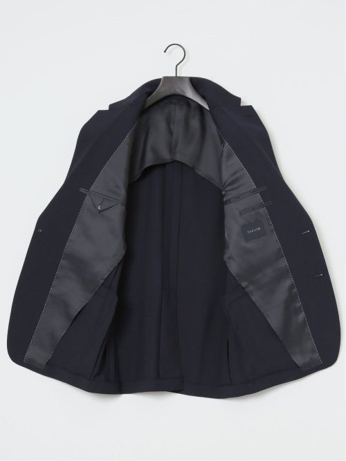 ウール混 レギュラーフィット 2ボタン2ピーススーツ ストライプ紺