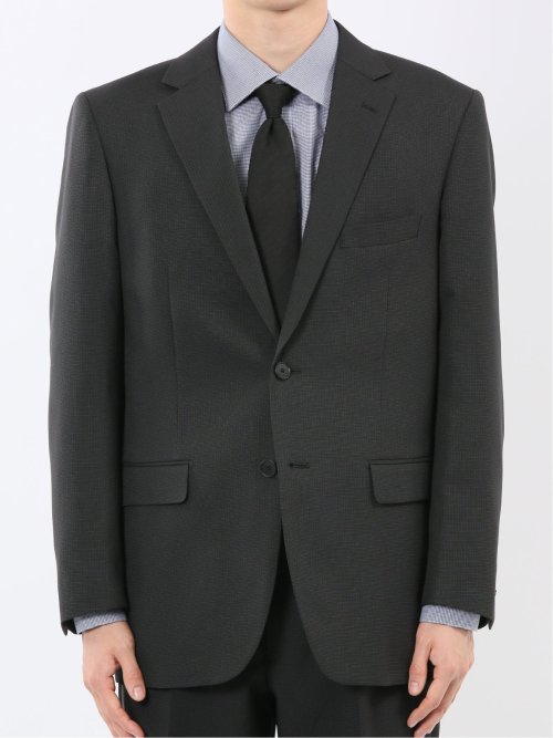 ストレッチウォッシャブル レギュラーフィット 2ボタン2ピーススーツ 組織グレー