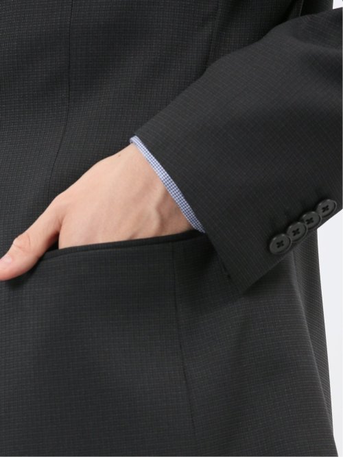 ストレッチウォッシャブル レギュラーフィット 2ボタン2ピーススーツ 組織グレー