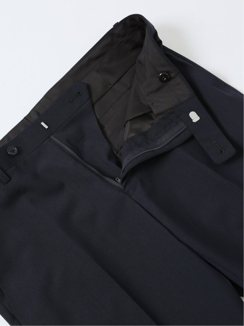 ウール混 スリムフィット 2ボタン2ピーススーツ シャドーストライプ紺