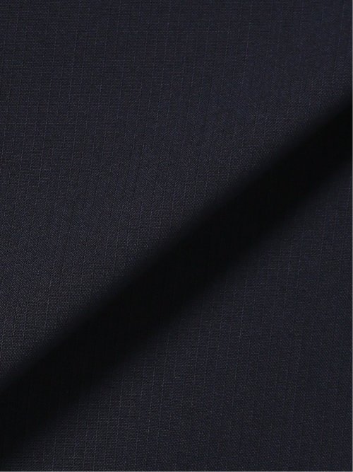 ウール混 スリムフィット 2ボタン2ピーススーツ シャドーストライプ紺