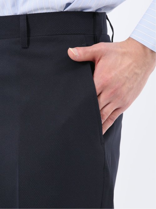 ストレッチウォッシャブル レギュラーフィット 2ボタン2ピーススーツ 組織紺