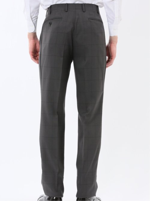 ストレッチウォッシャブル レギュラーフィット 2ボタン2ピーススーツ チェックグレー