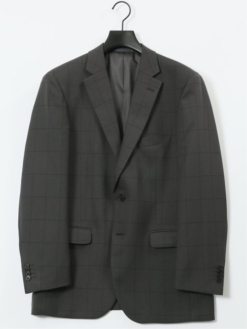 ストレッチウォッシャブル レギュラーフィット 2ボタン2ピーススーツ チェックグレー