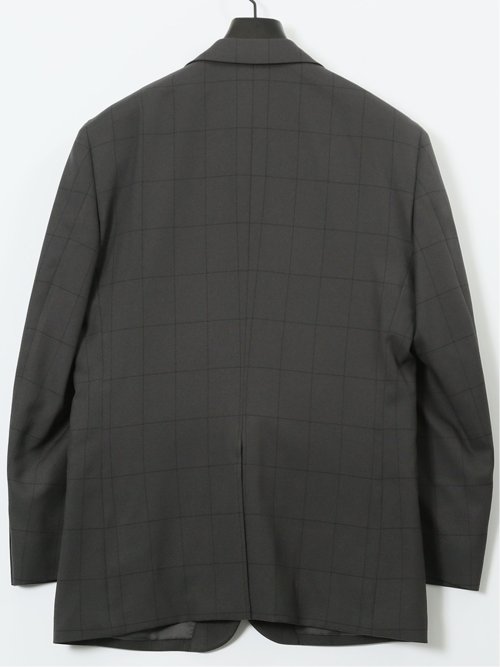 ストレッチウォッシャブル レギュラーフィット 2ボタン2ピーススーツ チェックグレー