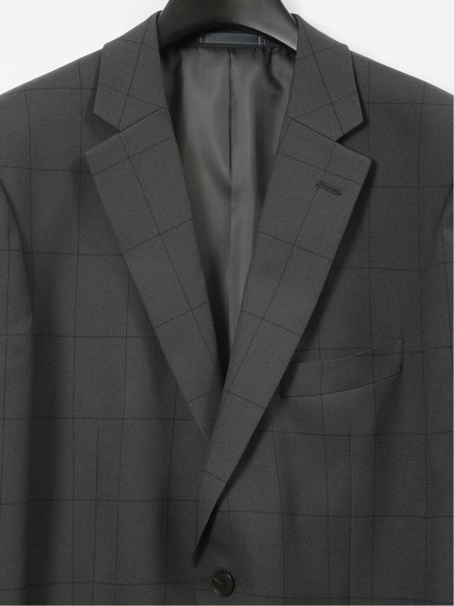 ストレッチウォッシャブル レギュラーフィット 2ボタン2ピーススーツ チェックグレー
