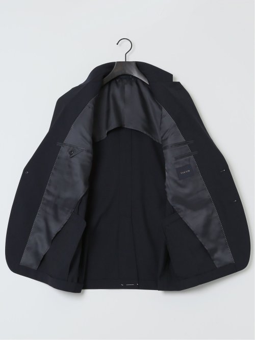 ウール混 レギュラーフィット 2ボタン2ピーススーツ 無地紺