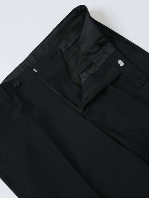 ウール混 レギュラーフィット 2ボタン2ピーススーツ ストライプ黒