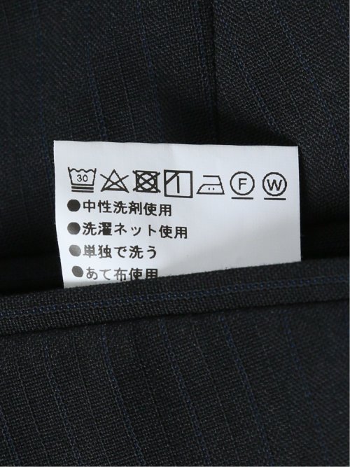 ウール混 レギュラーフィット 2ボタン2ピーススーツ ストライプ黒