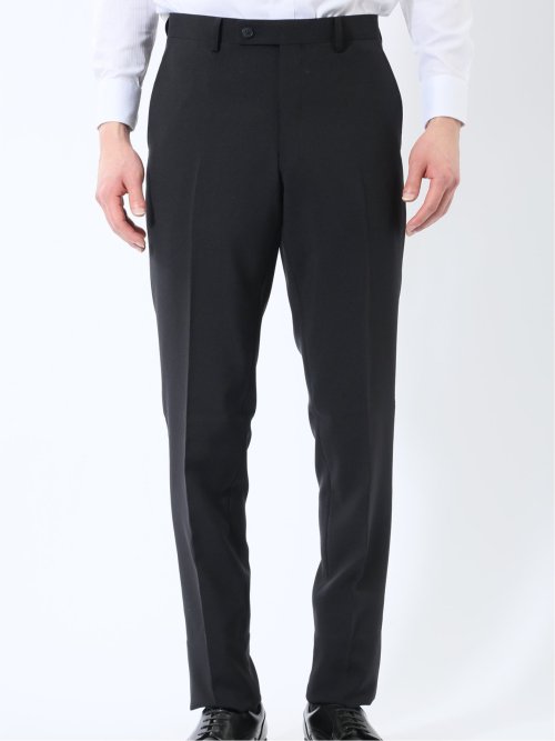 ストレッチウォッシャブル スリムフィット 2ボタン2ピース リクルートスーツ 黒無地