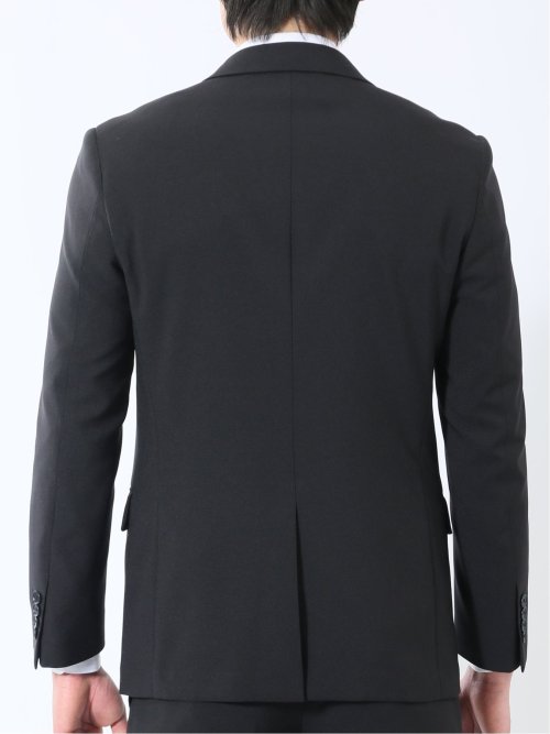 ストレッチウォッシャブル スリムフィット 2ボタン2ピース リクルートスーツ 黒無地