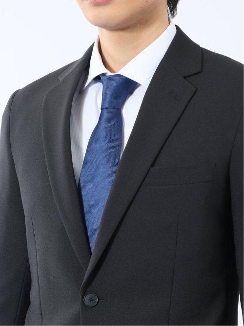 ストレッチウォッシャブル スリムフィット 2ボタン2ピース リクルートスーツ 黒無地