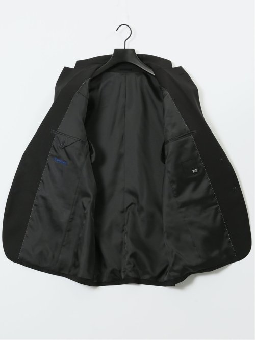 ストレッチウォッシャブル リラックスフィット 2ボタン2ピーススーツ 組織黒