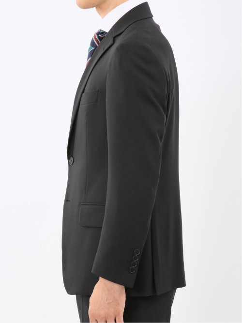 ストレッチウォッシャブル リラックスフィット 2ボタン2ピーススーツ 組織黒