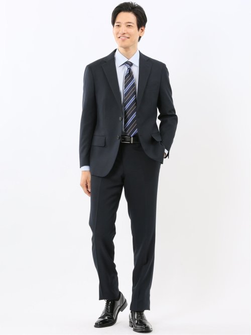 スーツ　TAKAＱ　洗濯可　ネイビーストライプ　マッスルフィット BE6 B6 スーツ TAKAQ 洗濯可 ネイビーストライプ マッスルフィット BE6 B6