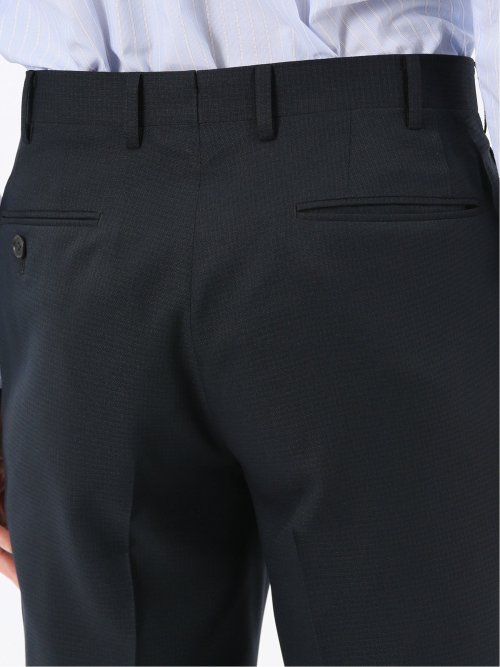 ストレッチウォッシャブル リラックスフィット 2ボタン2ピーススーツ 組織紺