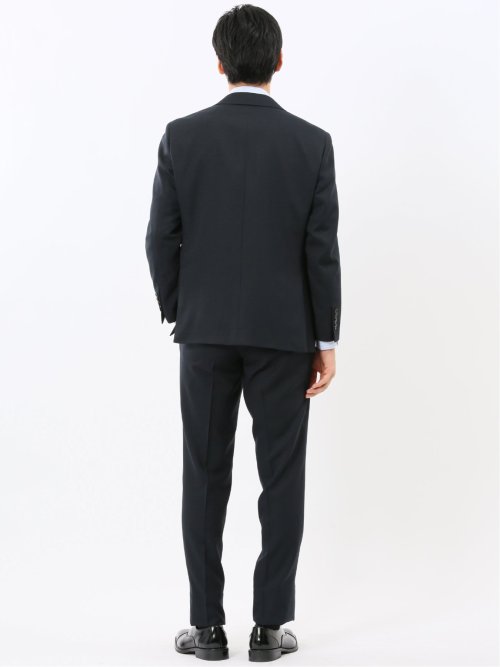 ストレッチウォッシャブル リラックスフィット 2ボタン2ピーススーツ 組織紺