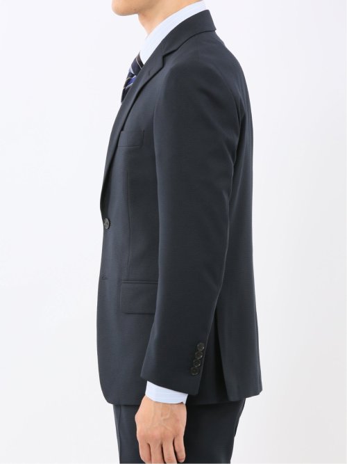 ストレッチウォッシャブル リラックスフィット 2ボタン2ピーススーツ 組織紺