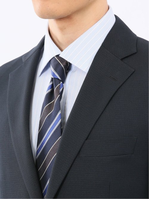 ストレッチウォッシャブル リラックスフィット 2ボタン2ピーススーツ 組織紺