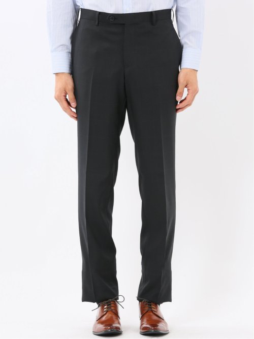 ストレッチウォッシャブル リラックスフィット 2ボタン2ピーススーツ ウィンドペン黒