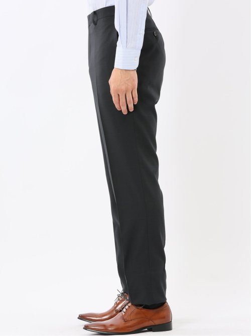 ストレッチウォッシャブル リラックスフィット 2ボタン2ピーススーツ ウィンドペン黒