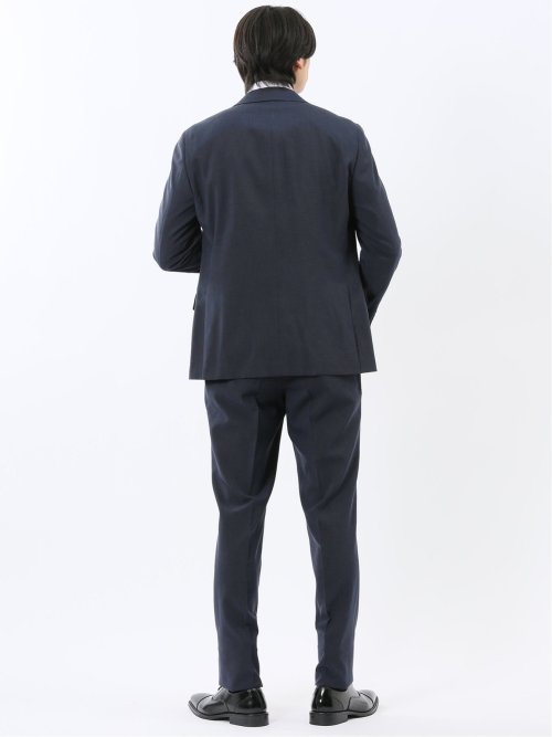 ストレッチウォッシャブル リラックスフィット 2ボタン2ピーススーツ 組織紺