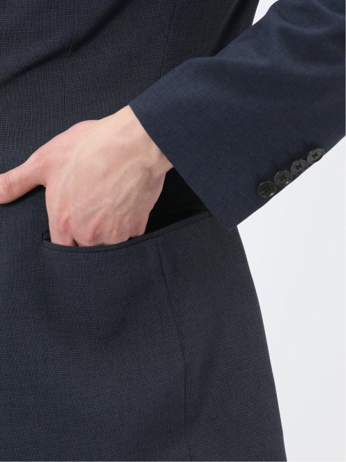 ストレッチウォッシャブル リラックスフィット 2ボタン2ピーススーツ 組織紺