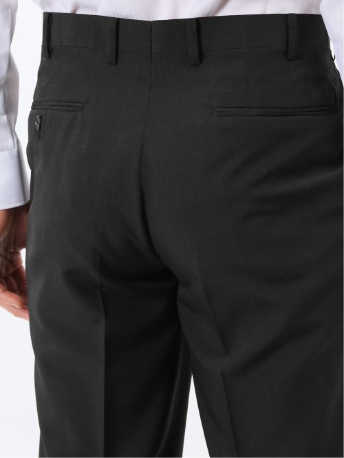 ストレッチ ウォッシャブル リラックスフィット 2ボタン 2ピース スーツ チェック黒