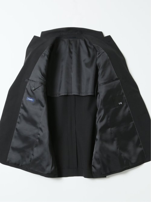 ストレッチ ウォッシャブル リラックスフィット 2ボタン 2ピース スーツ チェック黒