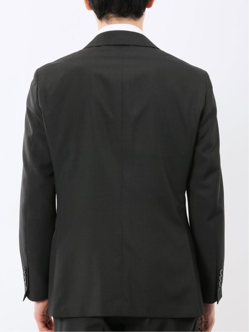 ストレッチ ウォッシャブル リラックスフィット 2ボタン 2ピース スーツ チェック黒