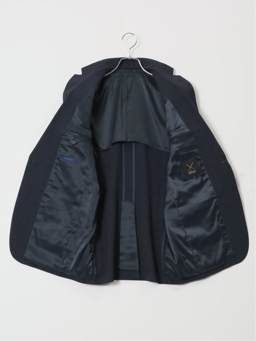 ストレッチウォッシャブル レギュラーフィット 2ボタン4ピース6WAYスーツ ウィンドペン紺