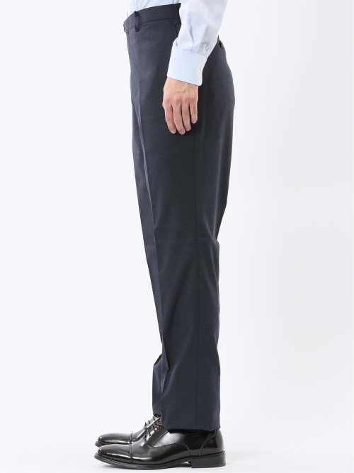 ストレッチウォッシャブル スリムフィット 2ボタン2ピーススーツ チェック紺