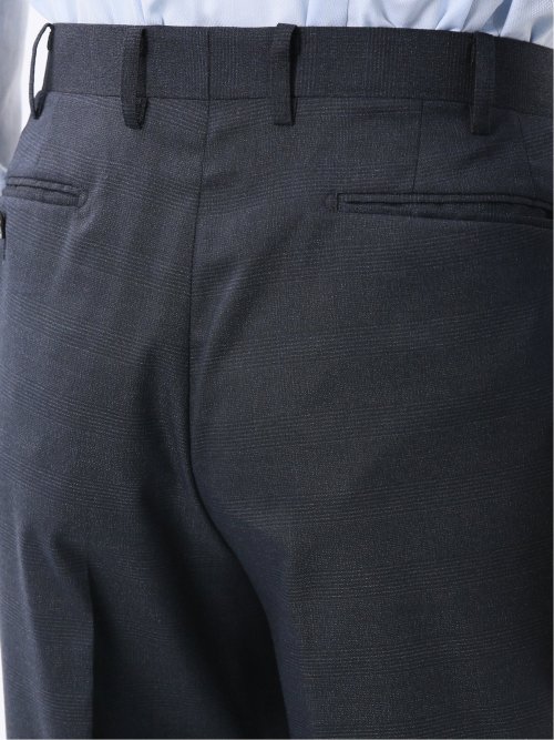 ストレッチウォッシャブル レギュラーフィット 2ボタン2ピーススーツ チェック紺