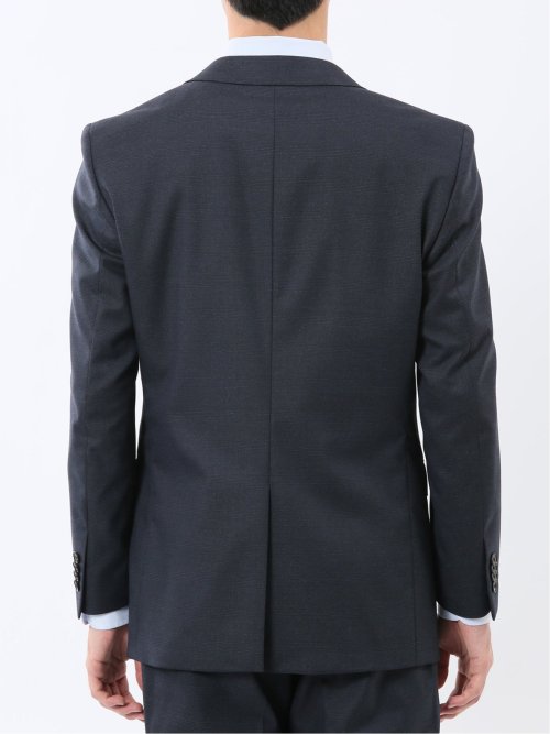 ストレッチウォッシャブル スリムフィット 2ボタン2ピーススーツ チェック紺