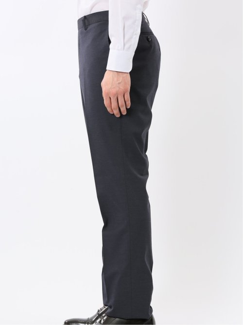 ウール調 ストレッチ ウォッシャブル スリムフィット 2ボタン 2ピース スーツ メランジ紺