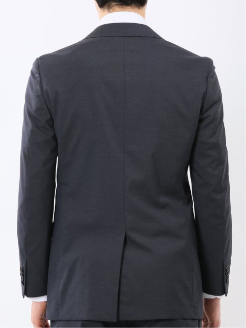 ウール調 ストレッチ ウォッシャブル スリムフィット 2ボタン 2ピース スーツ メランジ紺