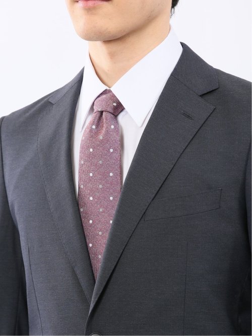 ウール調 ストレッチ ウォッシャブル スリムフィット 2ボタン 2ピース スーツ メランジ紺