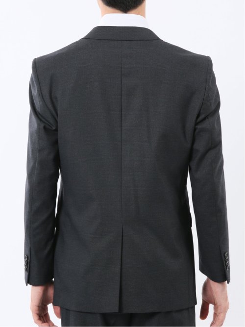 ストレッチウォッシャブル レギュラーフィット 2ボタン2ピーススーツ チェック黒