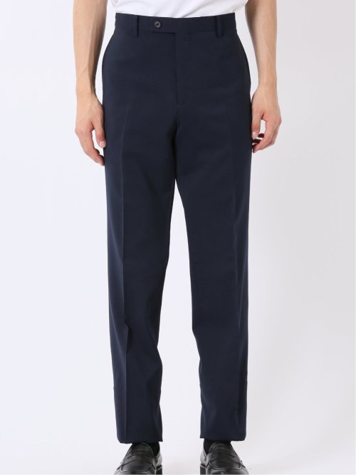 ストレッチ ウォッシャブル レギュラーフィット 2ボタン 2パンツ スーツ メランジ 紺