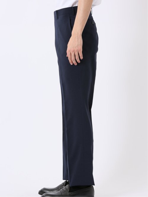 ストレッチ ウォッシャブル レギュラーフィット 2ボタン 2パンツ スーツ メランジ 紺